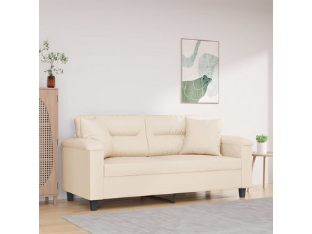 vidaXL Διθέσιος Καναπές Microfiber Μπεζ 170x77x80cm 3200976