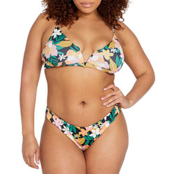 Volcom Had Me At Aloha Bikini Set Τριγωνάκι Brazil Floral Πράσινο Πορτοκαλί O1012402/O2112400MLT