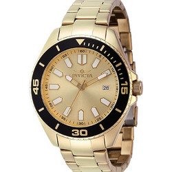 Invicta Pro Diver Ανδρικό Ρολόι με Χρυσό Μεταλλικό Μπρασελέ 46317