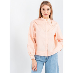 Scotch & Soda Broderie Μακρυμάνικo Γυναικείο Πουκάμισο Βαμβακερό με Δαντέλα Σομόν 164716-1200