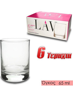 LAV Σετ Σφηνοπότηρα Γυάλινα 65ml 6τμχ 0321.214