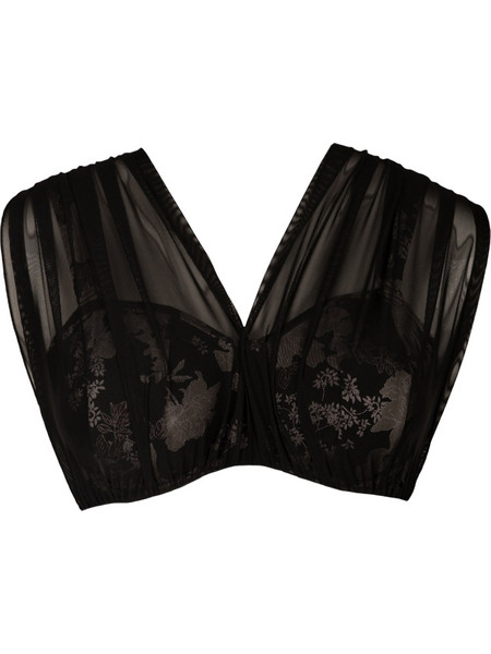 Rock Club Bikini Top Strapless Floral Μαύρο Nude BP-1646
