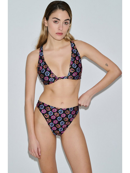 PCP Rhodes D Bikini Top Τριγωνάκι Μαύρο Τιρκουάζ Φούξια