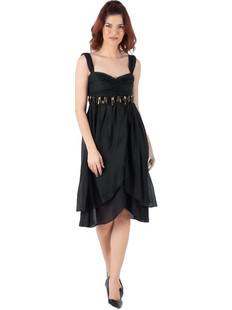 Fullah Sugah Midi Καλοκαιρινό Βραδινό Φόρεμα Μαύρο 92220042