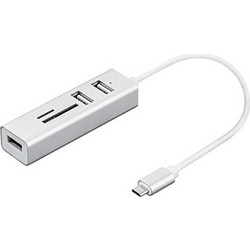 Nilox NX090301141 USB Hub 2.0 USB-C με 5 Θύρες USB-A / Card Reader