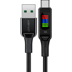 Acefast C7-04 Braided LED USB-A to USB-C 60W 1.2m Black 6974316282785
