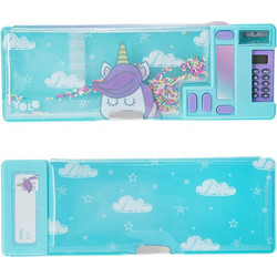 Yolo Κασετίνα Retro Με Κομπιουτεράκι Unicorn With Clouds Κασετίνα Τιρκουάζ 10138