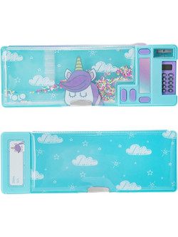 Yolo Κασετίνα Retro Με Κομπιουτεράκι Unicorn With Clouds Κασετίνα Τιρκουάζ 10138