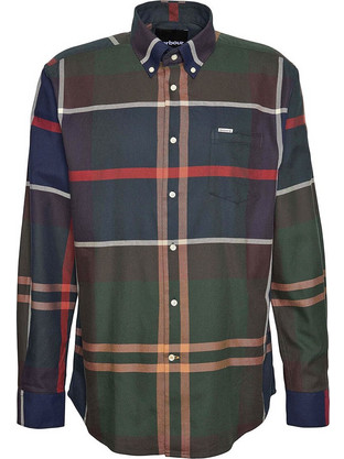 Barbour Autumn Dress Ανδρικό Πουκάμισο Βαμβακερό Καρό Μακρυμάνικο Κανονική Γραμμή Χακί MSH5382-TN11