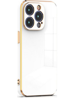 Bodycell Gold Plated Silicon Back Cover White (iPhone 15 Pro Max)