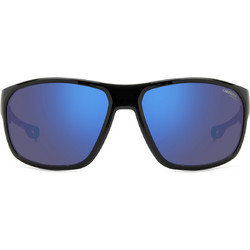 Carrera CA4018 D51/Z0 Ανδρικά Γυαλιά Ηλίου Τετράγωνα Κοκάλινα Μαύρα με Μπλε Καθρέπτη Φακό