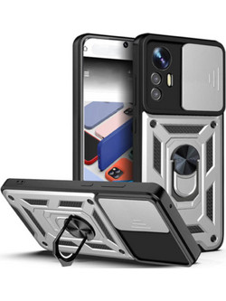 Bodycell Armor Slide Ring Holder Back Cover Silver (Xiaomi Redmi Note 12s)