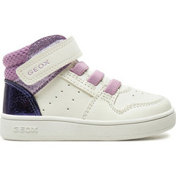 Geox Eclyper Παιδικά Sneakers Μποτάκια Λευκά Μωβ B465MA0BCKCC1030