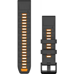 Garmin QuickFit 22 Λουράκι Σιλικόνης Graphite / Spark Orange (Garmin Fenix 3 / 5 / 6 / 6 Pro / 7)