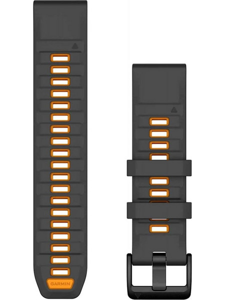 Garmin QuickFit 22 Λουράκι Σιλικόνης Graphite / Spark Orange (Garmin Fenix 3 / 5 / 6 / 6 Pro / 7)