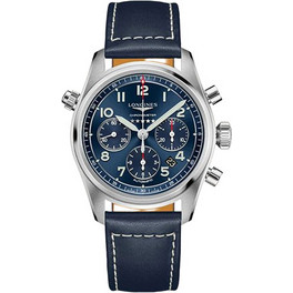 Longines Ανδρικό Ρολόι Χρονογράφος Αυτόματο με Μπλε Δερμάτινο Λουράκι L3.820.4.93.0 Longines Ανδρικό Ρολόι Χρονογράφος Αυτόματο με Μπλε Δερμάτινο Λουράκι L3.820.4.93.0