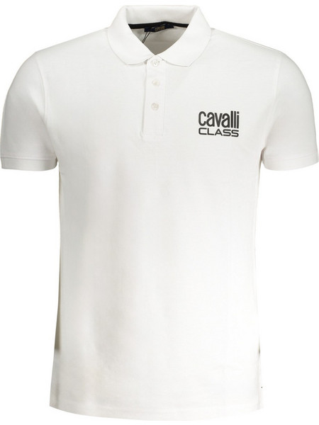 Cavalli Ανδρική Μπλούζα Polo Κοντομάνικη Λευκή QXT64Z-KB002-00053