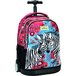 Hallmark Love Zebra Σχολική Τσάντα Τρόλεϊ Δημοτικού Φούξια 333-34074