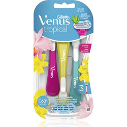 Gillette Venus Tropical Γυναικείο Ξυραφάκι μιας Χρήσης με 3 Λεπίδες & Λιπαντική Ταινία 3τμχ