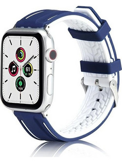 Beline Solid Λουράκι Σιλικόνης Blue / White (Apple Watch 42 / 44 / 45 / 49mm)