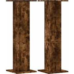 vidaXL 852676 Βάσεις Ηχείων Δαπέδου Smoke Oak