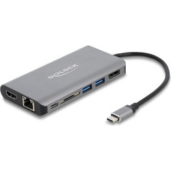 DeLOCK 87683 USB-C Docking Station με HDMI 4K PD Ethernet