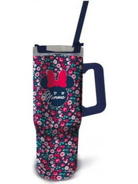 Stor Disney Minnie Mouse Gardening Παιδικό Ποτήρι Θερμός Ανοξείδωτο BPA Free με Καλαμάκι Φούξια Μπλε 940ml
