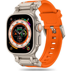 Techsuit W064 Λουράκι Σιλικόνης Titanium / Orange (Apple Watch 42 / 44 / 45 / 49mm)