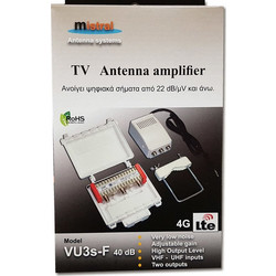 Mistral VU3S-F40 Ενισχυτής Σήματος Κεραίας Τηλεόρασης Ιστού 40dB UHF-VHF