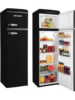 Snaige FR27SM-PRJ30E3 Retro Δίπορτο Ψυγείο 252lt Υ172.5xΠ56xΒ63cm Μαύρο