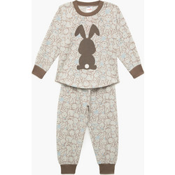 Minerva Bunny Παιδική Πιτζάμα Βαμβακερή Χειμωνιάτικη Καφέ 90-62253-224