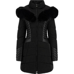 Guess Oxana υναικείο Μπουφάν Χειμωνιάτικο Puffer Μακρύ Μαύρο W4BL61WGLZ0-JBLK