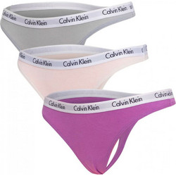 Calvin Klein Βαμβακερά Γυναικεία String 3Pack 000QD3587E-CFU