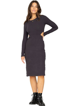 Billabong Sunny Day Midi Βραδινό Φόρεμα Ριπ Ανθρακί EBJKD00108-BSD