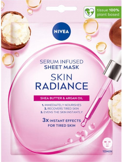 Nivea Skin Radiance Serum Infused Sheet Μάσκα Προσώπου για Λάμψη με Αργκάν 1τμχ