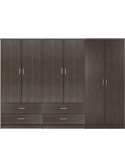 HomeMarkt Εξάφυλλη Ντουλάπα Ρούχων Zebrano 240x43x181cm HM21062.01