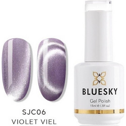 Bluesky Uv Gel SJC06P Violet Viel Cat Eye Ημιμόνιμο Βερνίκι Νυχιών 15ml