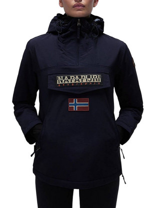 Napapijri Rainforest Γυναικείο Μπουφάν Χειμωνιάτικο Pullover Μακρύ Αδιάβροχο Αντιανεμικό Navy Μπλε NP0A4GM6-NP176