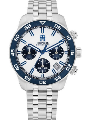 Tommy Hilfiger TH85 Ανδρικό Ρολόι Χρονογράφος με Ασημί Μεταλλικό Μπρασελέ 1792157