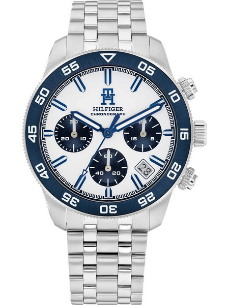 Tommy Hilfiger TH85 Ανδρικό Ρολόι Χρονογράφος με Ασημί Μεταλλικό Μπρασελέ 1792157