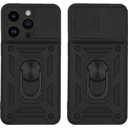 Sonique Ring Armor CamPro Back Cover Black (iPhone 14 Pro)
