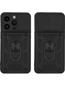 Sonique Ring Armor CamPro Back Cover Black (iPhone 14 Pro)
