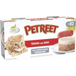 Petreet Adult with Tuna, Rice & Surimi 2x170gr