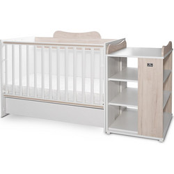 Lorelli Multi Πολυμορφική Κούνια με Στρώμα 60x120cm White Light Oak 10150570036A