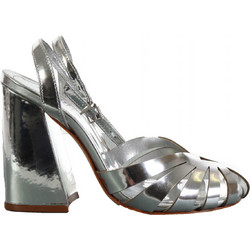 Schutz Γόβες Slingback με Χοντρό Ψηλό Τακούνι Ασημί 206630016003