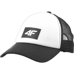 4F Καπέλο Jockey με Δίχτυ Snapback Υφασμάτινο Λευκό Μαύρο 4FWSS24ACABU272-20S