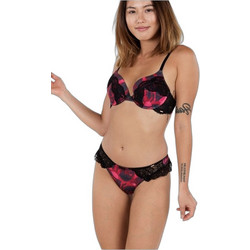 Dorina Rivera Γυναικείο Sexy String με Δαντέλα Μαύρο Κόκκινο D000100MI002-RD0004