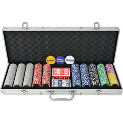vidaXL Σετ 500 Αριθμημένες Μάρκες Poker σε Βαλίτσα με 2 Τράπουλες 80184