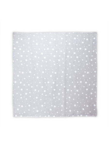 Lorelli Stars Πάνα Αγκαλιάς από Μουσελίνα Γκρι 80x80cm