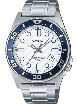 Casio Ανδρικό Ρολόι με Ασημί Μεταλλικό Μπρασελέ MTD-135D-7AVDF